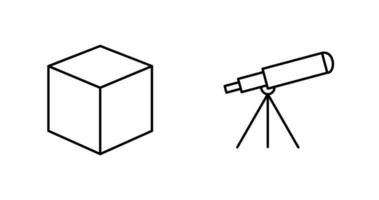 cubic design and telescope Icon vector