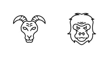 Goat and Gorilla Icon vector