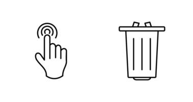 danger of hand press and garbage Icon vector