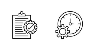 Check List and Time Setting Icon vector