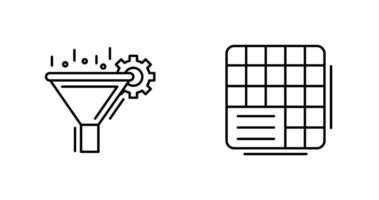 Filtering and Table Data Icon vector