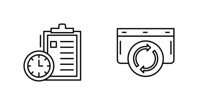 Time Management and Refresh Icon vector