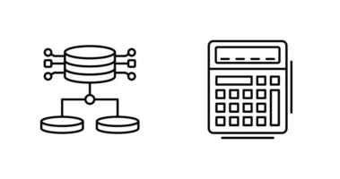 estructurado datos y calculadora icono vector