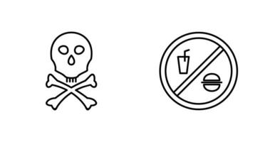 muerte firmar y No comidas o bebida icono vector