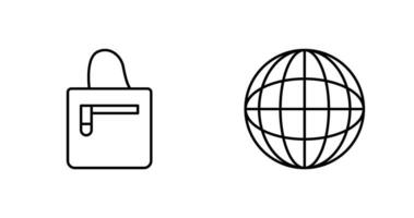 handbag and globe  Icon vector