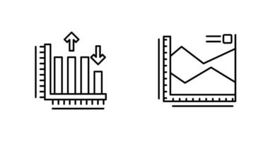 Spline Chart and Bar Graph Icon vector