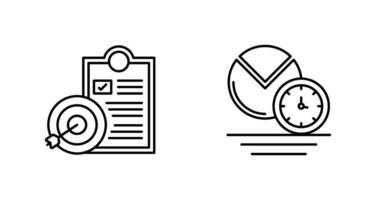 Goals and Pie Chart Icon vector
