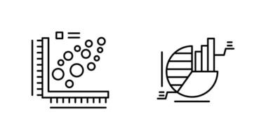 Plot and Pie Chart Icon vector