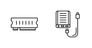 Ram and Power Bank Icon vector
