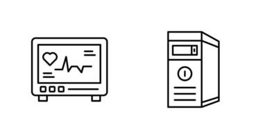 Cardiogram and Cpu Icon vector