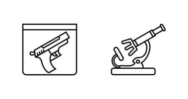 evidencia y microscopio icono vector