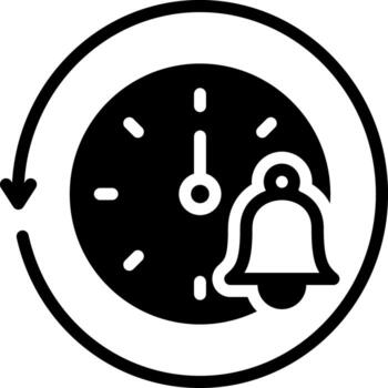 solid icon for alarm vector