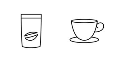 coffee bag and tea cup  Icon vector