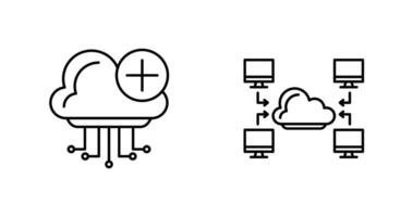 nube informática y computadora icono vector