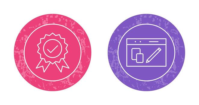 quality control and website design Icon vector