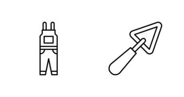 Jumpsuit and Trowel Icon vector