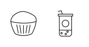 Chocolate Muffin and Chocolate Shake  Icon vector