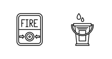 Fire Button and Water Bucket Icon vector