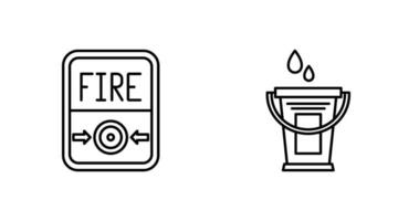 Fire Button and Water Bucket Icon vector