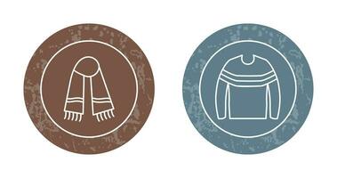 Warm Scarf and garments Icon vector