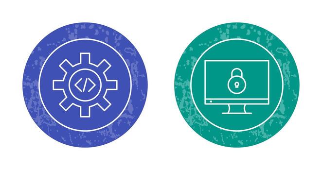 código mejoramiento y cerrado acceso icono vector