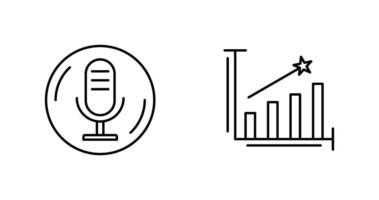 Microphone and Line Bars Icon vector