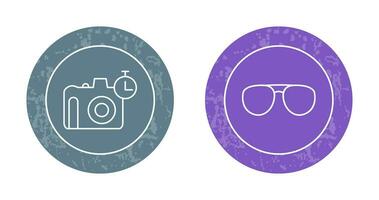 glasses and timer on camera Icon vector