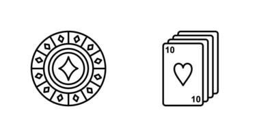 diamante chip y escritorio de tarjetas icono vector