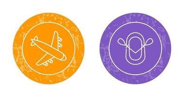 Landing Airplane and Dinghy Icon vector