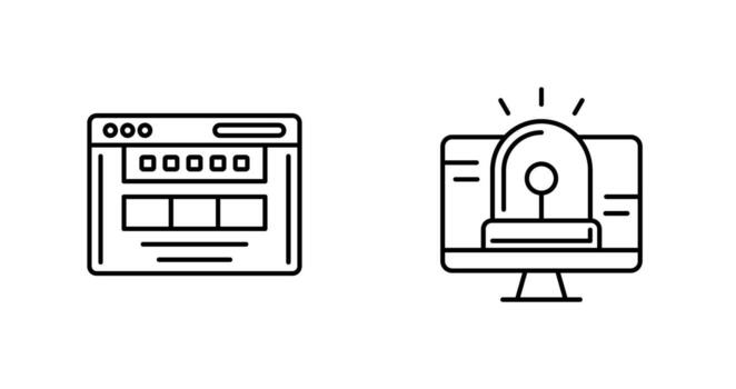 Hacking Alarm and Browser Icon vector