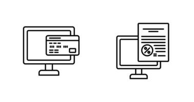 en línea pago y en línea impuesto icono vector