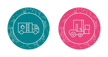 Fire Bridge and Forklifter Icon vector