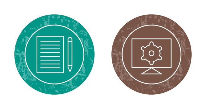 escribir realimentación y computadora ajustes icono vector