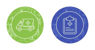 Ambulance and prescription Icon vector