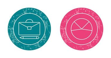 briefcase and pie chart analysis Icon vector