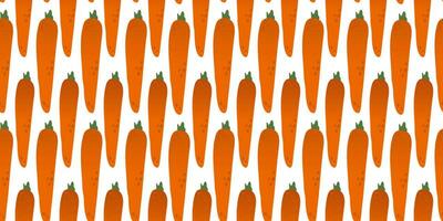 Seamless pattern orange gradient carrots in flat vector style on white background. For print, textile, background, wrapper.