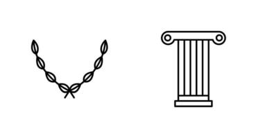 Leaves Wreath and Pillar Icon vector