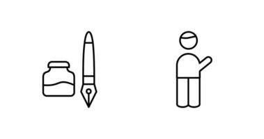 Ink and Pen and Museum Guide Icon vector