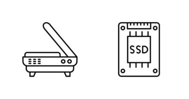 Scanner and Hard drive Icon vector