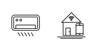 Air Conditioner and Home Automation Icon vector