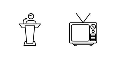 elegido candidato y televisión icono vector