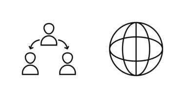 connected user and globe Icon vector