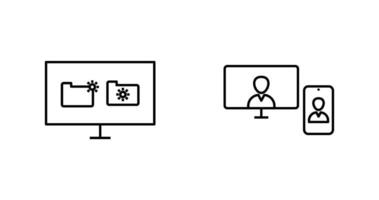 vídeo llamada y corrompido datos icono vector