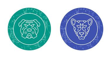 Bulldog and leopard Icon vector