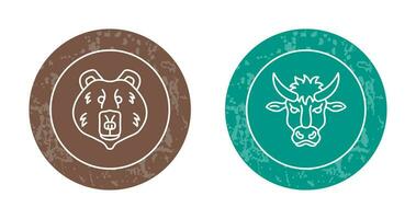 Polar Bear and Bison Icon vector