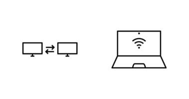 compartiendo sistema y conectado ordenador portátil icono vector