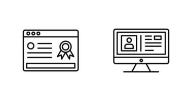 Online Certificate and Profile Icon vector