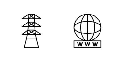 tower and world wide web Icon vector