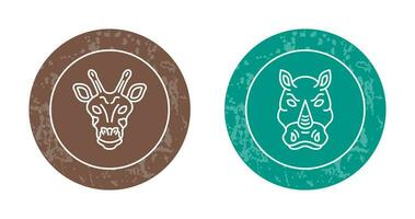 Giraffe and Rhino Icon vector