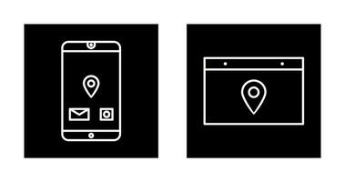 mobile application and location web advertising Icon vector